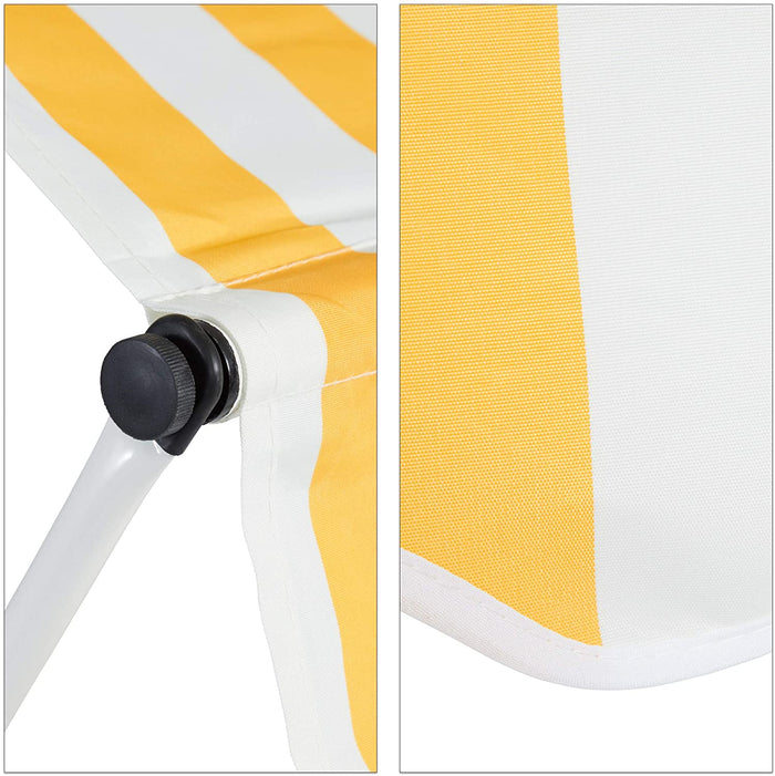 Tenda da balcone telescopica a manovella altezza regolabile in acciaio poliestere resistente ai raggi UV 200 x 120 cm bianco e giallo 13_0001619_6