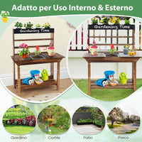 Cucina da Giardino, Cucina Giocattolo per Bambini con Struttura in Legno di Abete Massiccio, Lavandino Rimovibile, per Bambini 3-7 anni