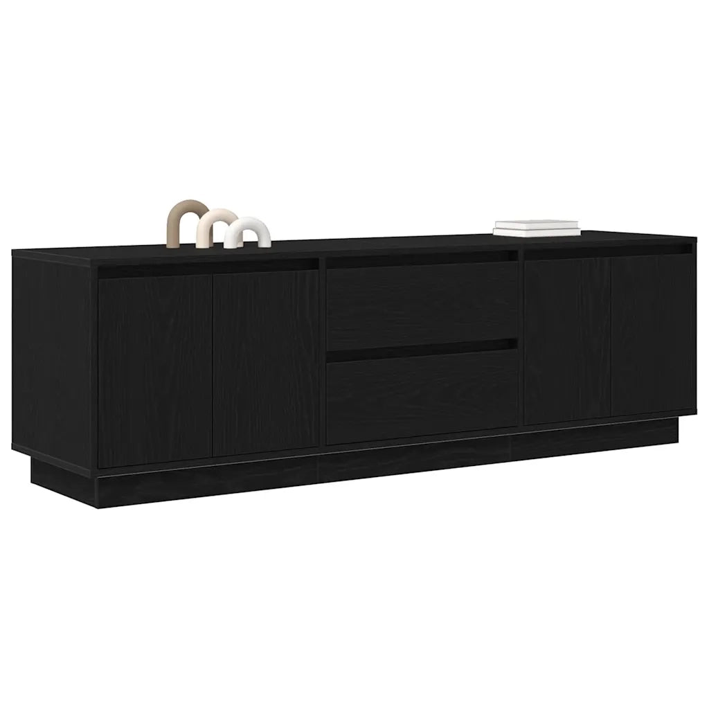 Mobile Porta TV con Luci LED Rovere Nero 160,5x41x50 cm 3328427