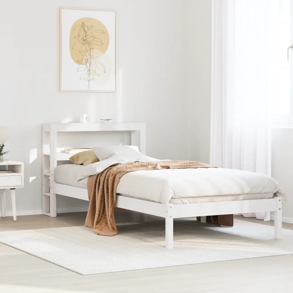 vidaXL Letto senza Materasso Bianco 90x200 cm Legno Massello di Pino