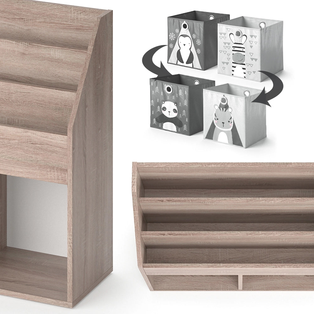 Vicco Libreria bambini Sonoma 30.7 x 79 cm con 2 scatole pieghevoli opt.2