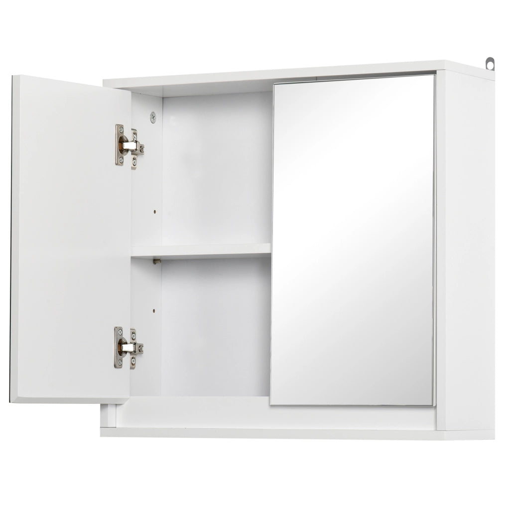 Armadio Bagno con Specchio e Ripiano ¨C Zephmum ¨C Bianco 48x14.5x45 cm