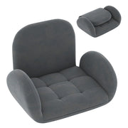 Sedia da gaming pieghevole da pavimento 88-60 x 72 x 40-57 cm comfort ottimale design moderno in tessuto scamosciato grigio 20_0011154