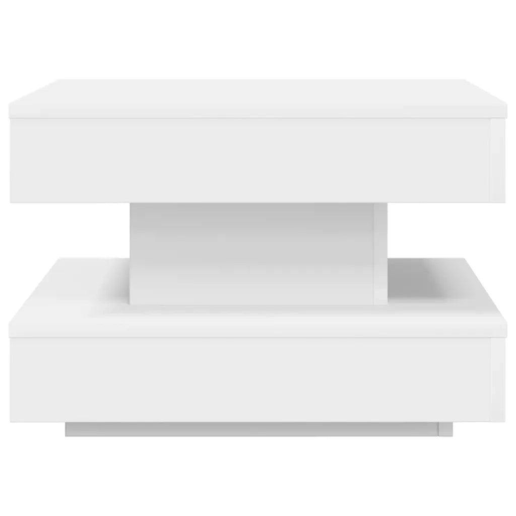 Tavolino da Caff¨¨ Girevole a 360 Gradi-Tavolino da soggiorno Bianco 50x50x34,5 cm
