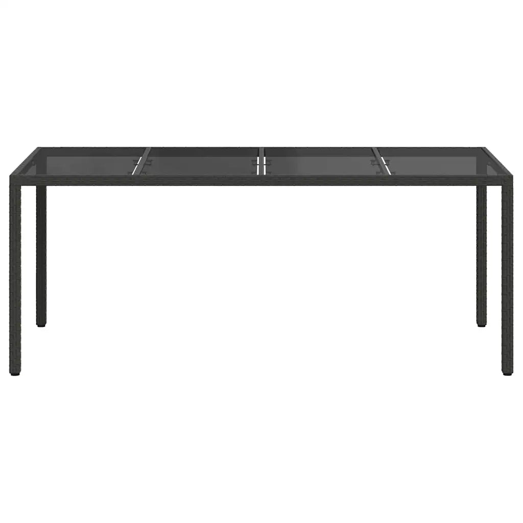 Tavolo da Giardino Nero 190 x 90 x 75 cm polyrattan 362547