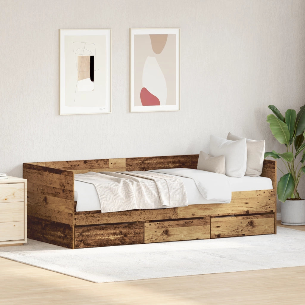 Letto a Giorno Rustico Legno Antico Legno ingegnerizzato