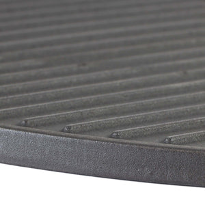 Set 2x Piastra in ghisa rigata, forma a mezza luna, 46,7 x 22,8 x 1,5 cm, griglia in ghisa per barbecue, bistecchiera, ideale per grigliare carne, pesce, verdure