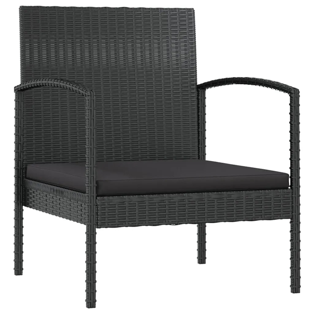 Set Divani da Giardino 16 pz con Cuscini in Polyrattan Nero 3095962