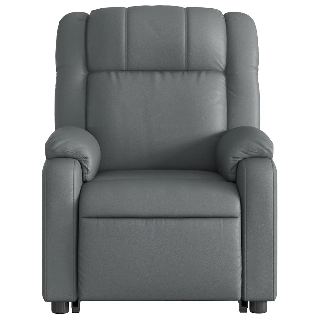 Divano Sedia-Poltrona Alzapersona Reclinabile Massaggio Grigio Similpelle 972444