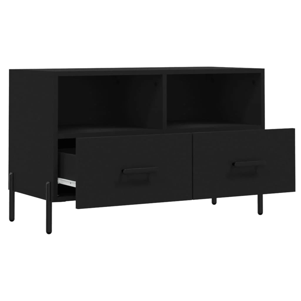 Mobile TV multimediale mensola TV credenza TV sala da pranzo soggiorno camera da letto 80 x 36 x 50 cm legno ingegnerizzato nero 02_0026307