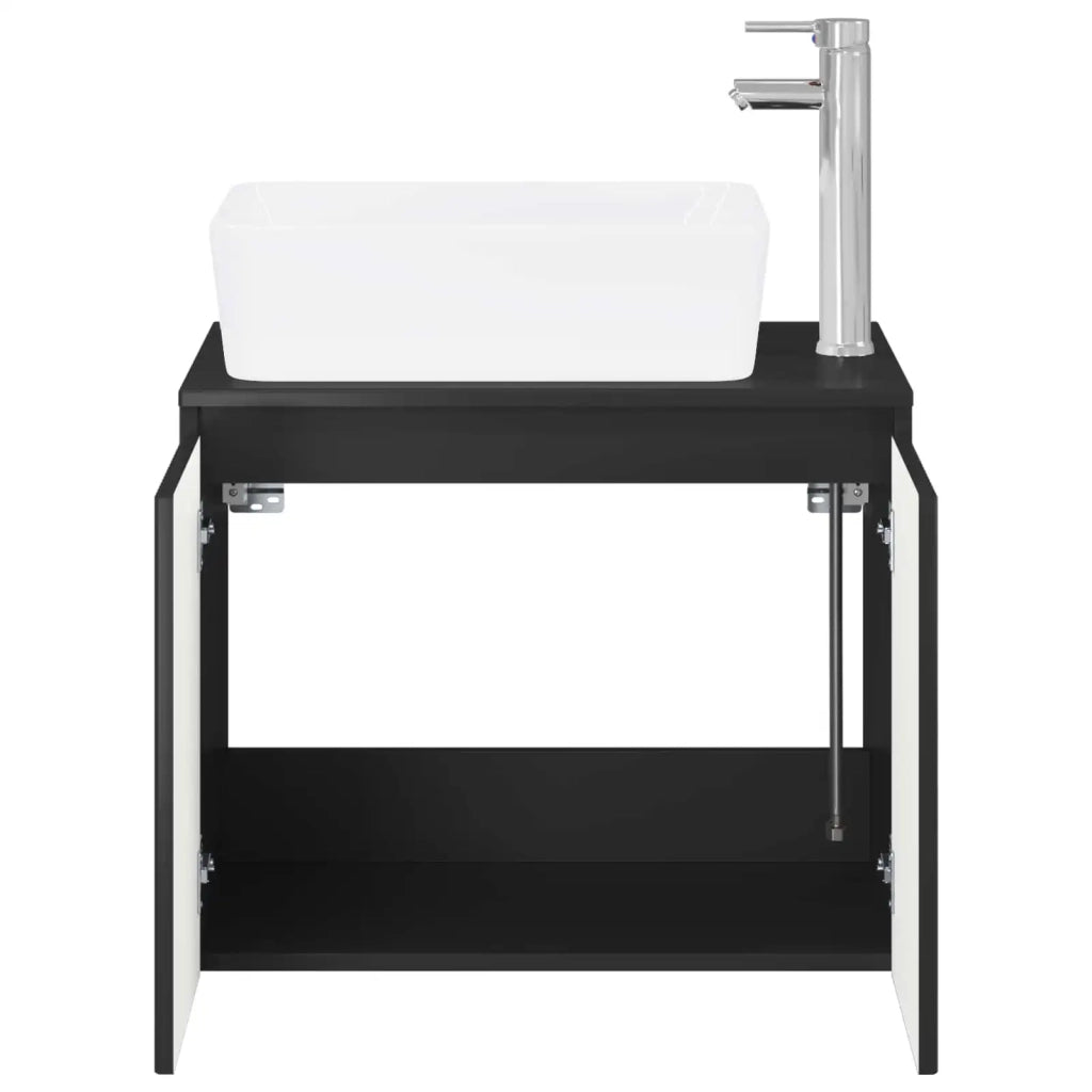 Set di mobili per il bagno Nero Legno ingegnerizzato 3404331