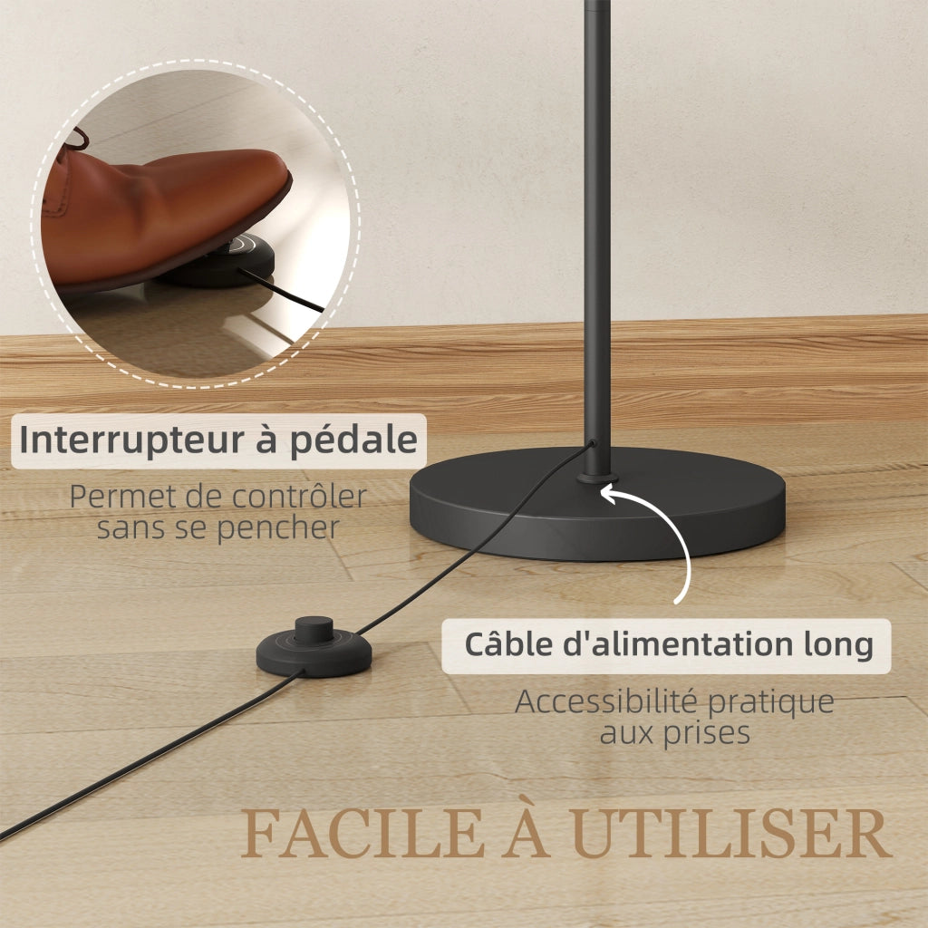 Lampada da terra dimmerabile 2 tonalit¨¤ telecomando timer 60 min ¨C zephmum ¨C 160 cm nero