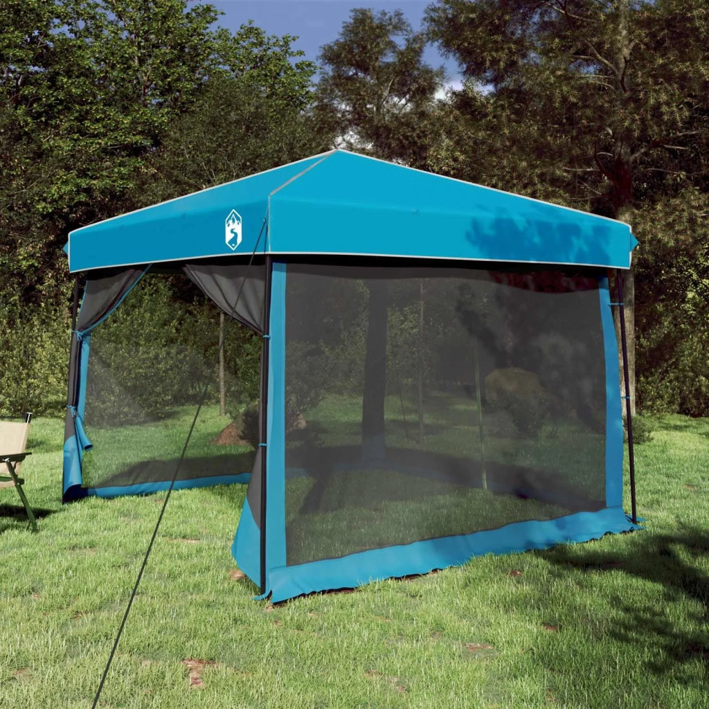 Set di Tende da Campeggio con tetto 2 pcs Blu Taffeta e Tessuto