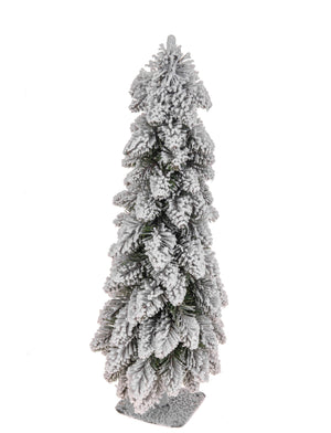 Mini Albero di Natale Artificiale H60 cm Abete Slim con Neve Verde