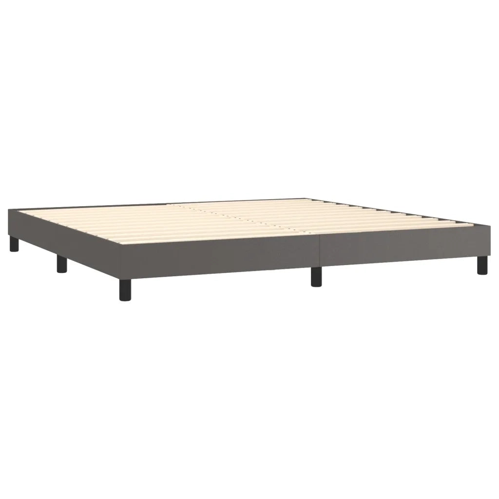 Giroletto Molle con Materasso e LED Grigio 200x200cm Similpelle 3134187