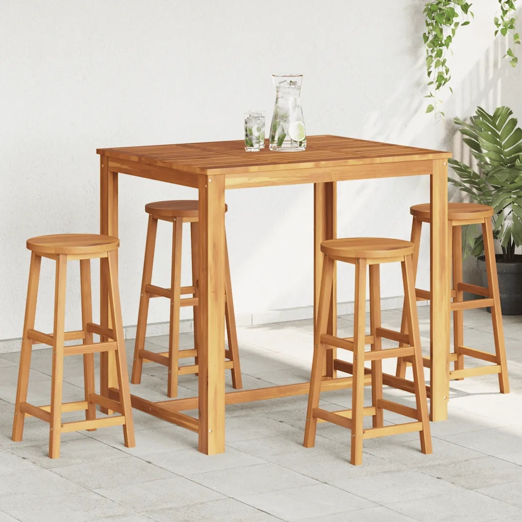 Sgabelli da Bar 4 pz in Legno Massello di Acacia 310285