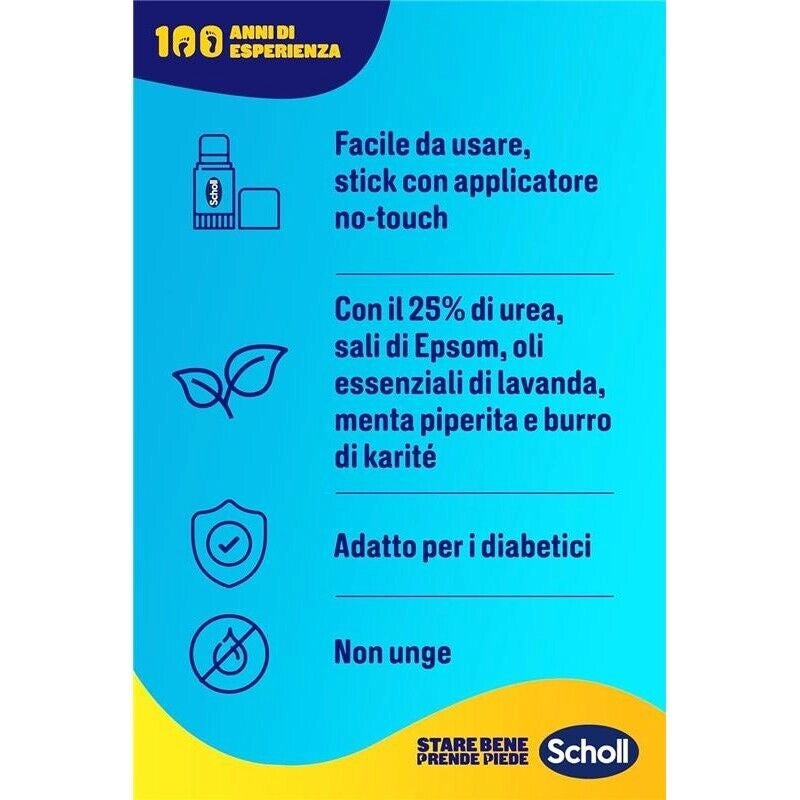 SCHOLL BALSAMO STICK RIPARATORE PER TALLONI SCREPOLATI IDRATA E RIPARA 25% DI UREA SALI DI EPSOM E OLI ESSENZIALI