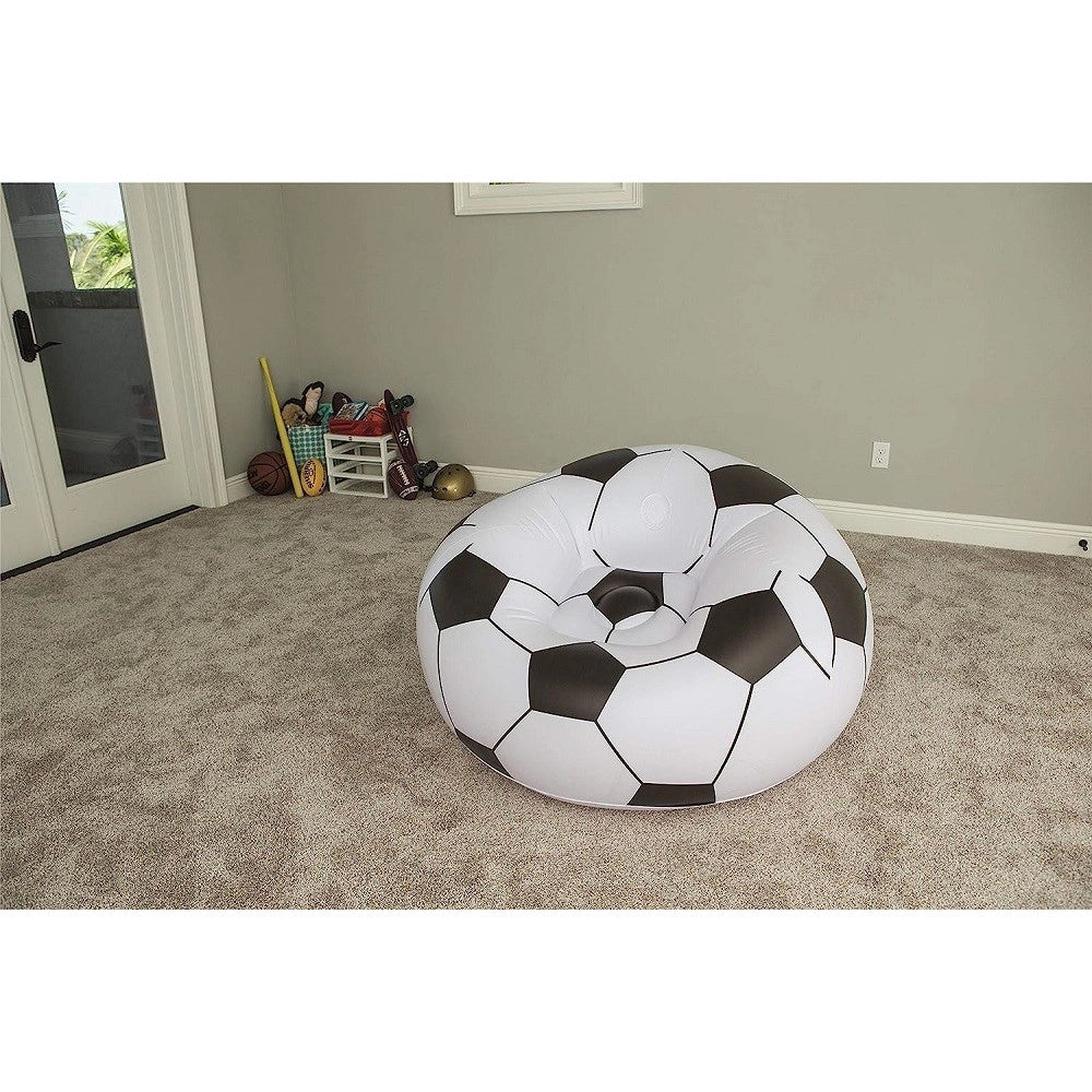 Trade Shop - Poltrona Gonfiabile Pallone Da Calcio Poltroncina Soccer 114x112x66cm Sedia 75010 -