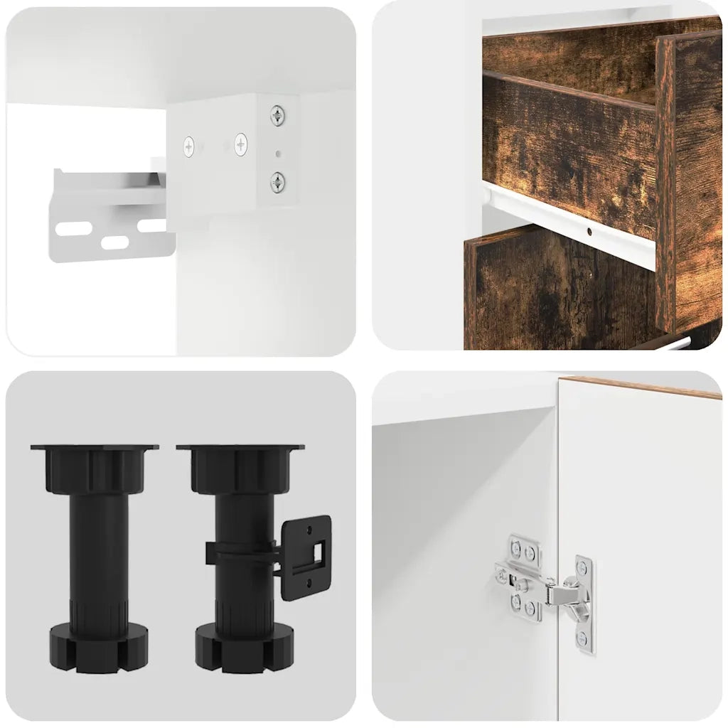 Set di mobili da cucina con cassetto Lyon 8 pcs Rovere fumo
