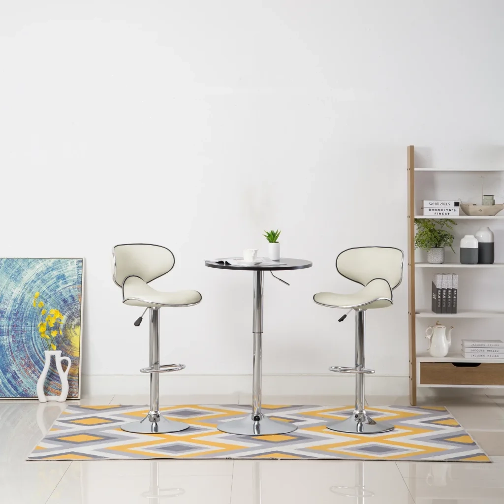 323647 Bar Stools 2 pcs Cream Faux Leather cod mxl 55645