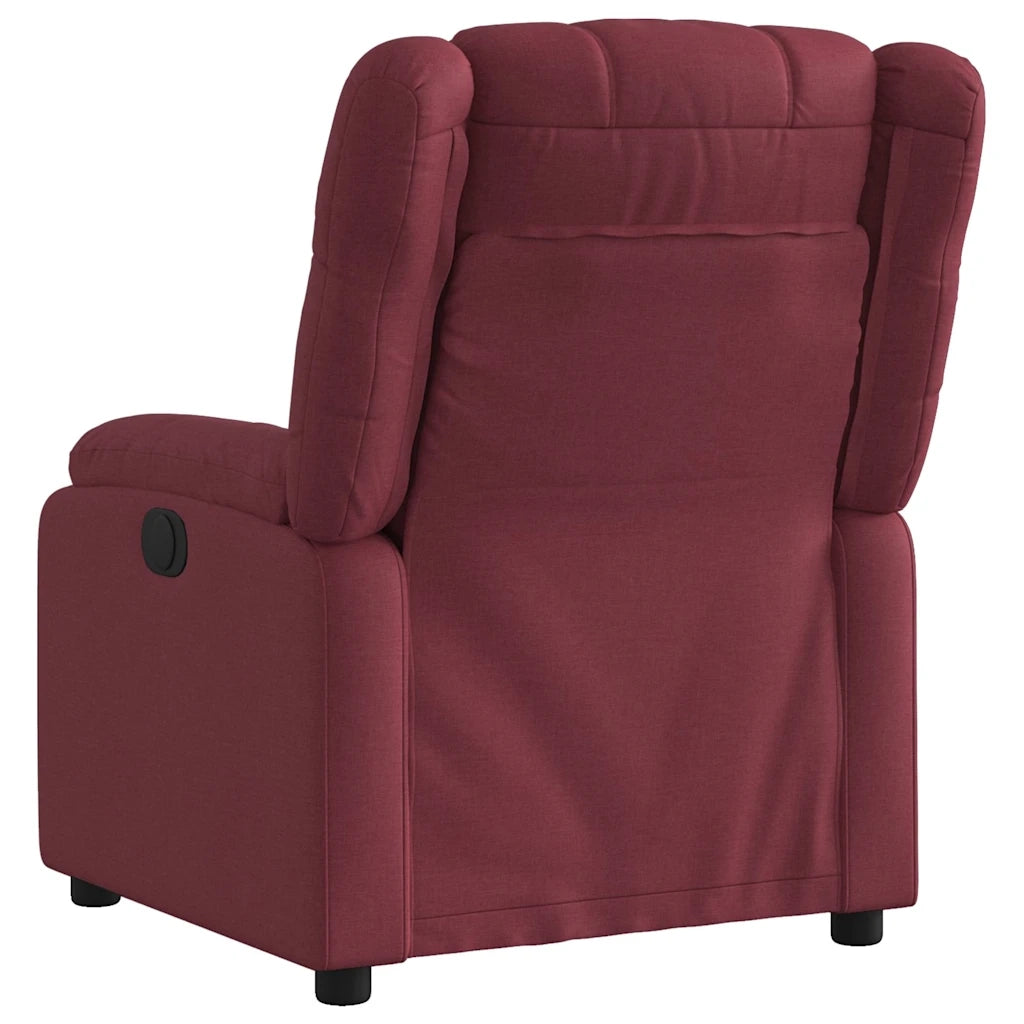 Poltrona | Sedia Relax Reclinabile in Tessuto Rosso Vino