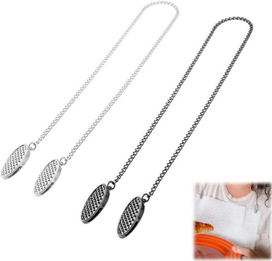 Doppia catena di servietta con fermagli - catena di servietta - fermagli di servietta - 50 cm - sostegno di servietta - fermagli di servietta con corda - per adulti, anziani e bambini