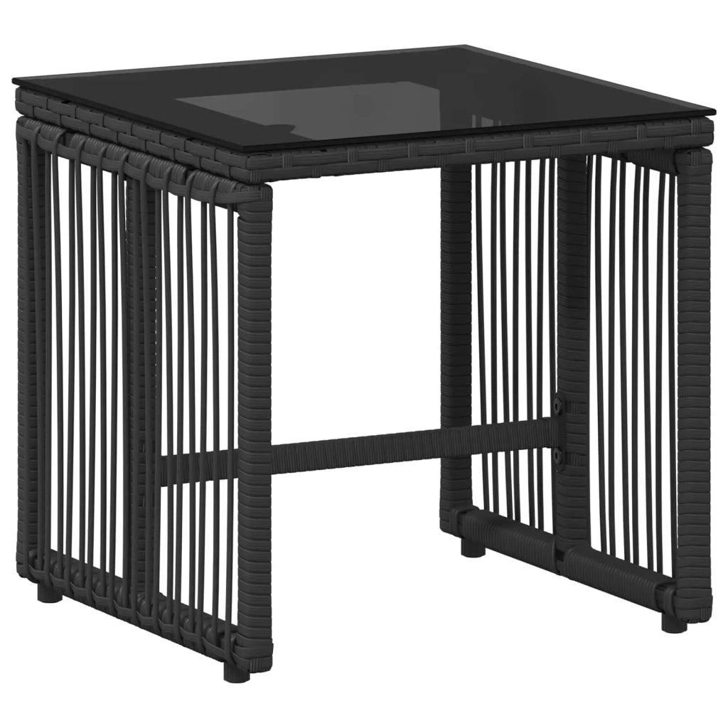 Set di Mobili da Esterno 7 pcs Nero e Turchese polyrattan 42025159