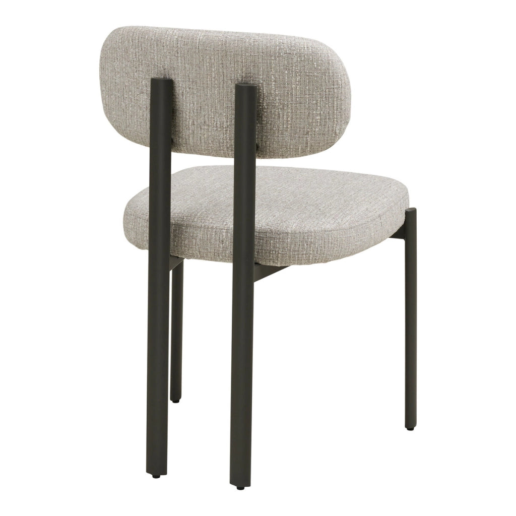 Set di 2 Sedie Royan, Grigio, Tessuto, 53x50x80,5 cm