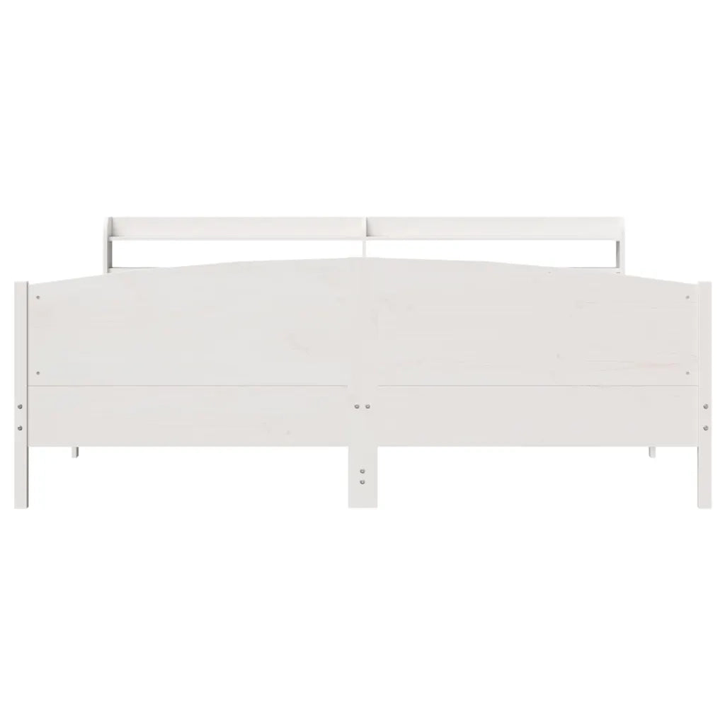 Giroletto senza Materasso Bianco 200x200 cm Legno Massello Pino 3306955