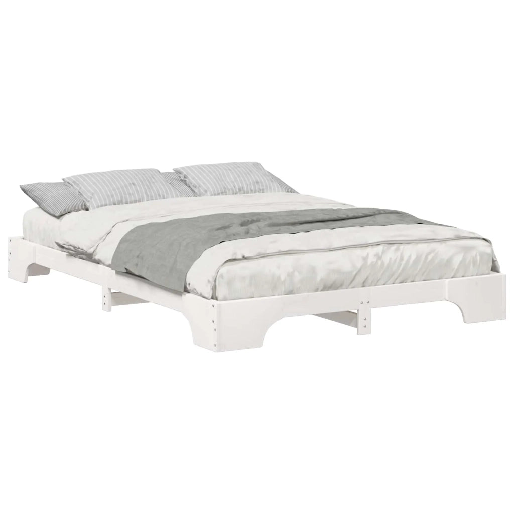 Struttura del letto Bianco 140 x 220 cm Pino massello 872921