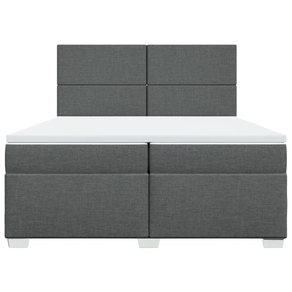 Giroletto a Molle con Materasso Grigio Scuro 200x200 cm Tessuto 3290589