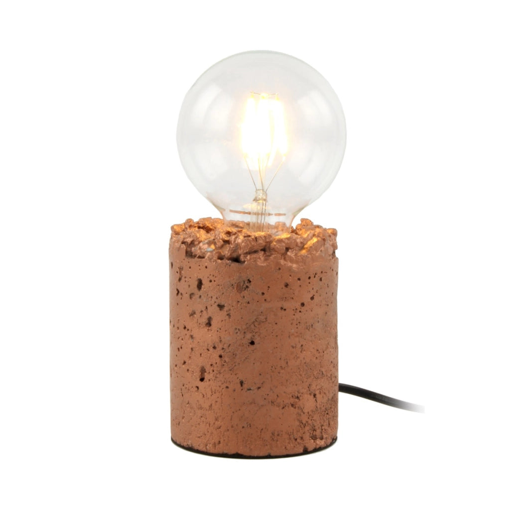 Lampada da tavolo Curacao in cemento rame