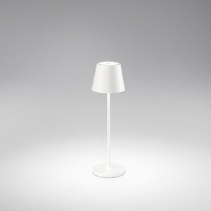 Lampada Tavolo Esterno Moderna Diva Alluminio Bianco Led 1,5W 3000K