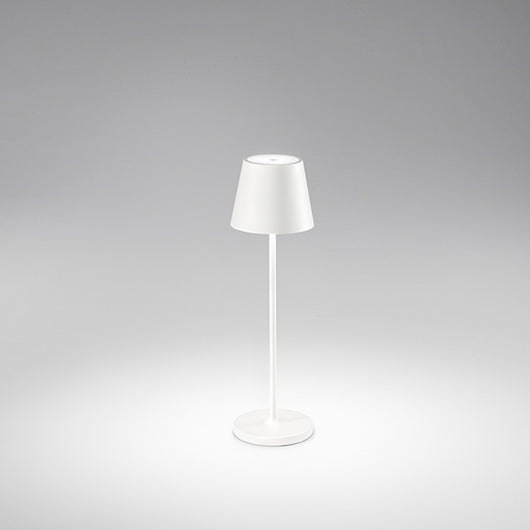 Lampada Tavolo Esterno Moderna Diva Alluminio Bianco Led 1,5W 3000K