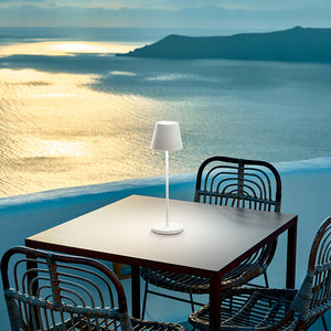 Lampada Tavolo Esterno Moderna Diva Alluminio Bianco Led 1,5W 3000K