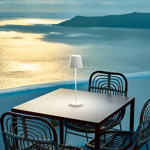 Lampada Tavolo Esterno Moderna Diva Alluminio Bianco Led 1,5W 3000K