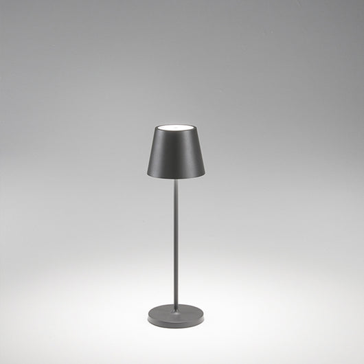 Lampada Tavolo Esterno Moderna Diva Alluminio Grigio Led 1,5W 3000K
