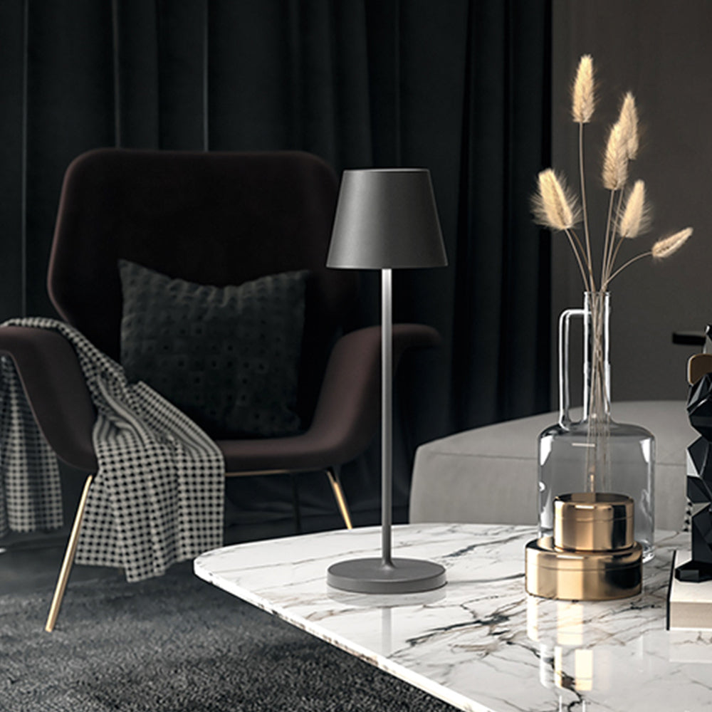 Lampada Tavolo Esterno Moderna Diva Alluminio Grigio Led 1,5W 3000K