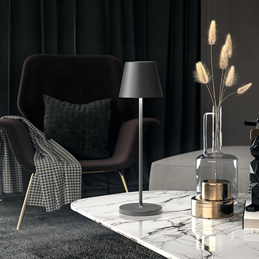 Lampada Tavolo Esterno Moderna Diva Alluminio Grigio Led 1,5W 3000K