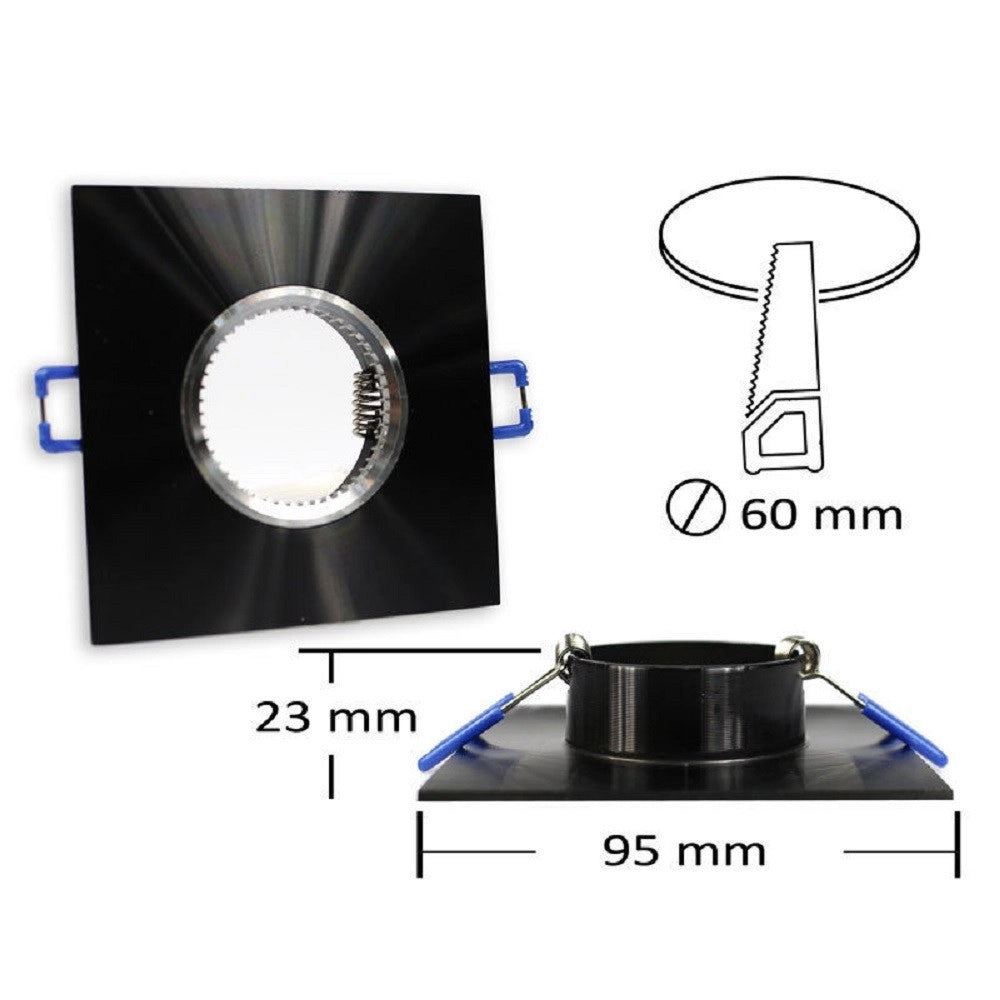 Trade Shop - Porta Faretto Da Incasso Quadrato Supporto Per Luci Faretti Gu10 Portafaretto P9 -
