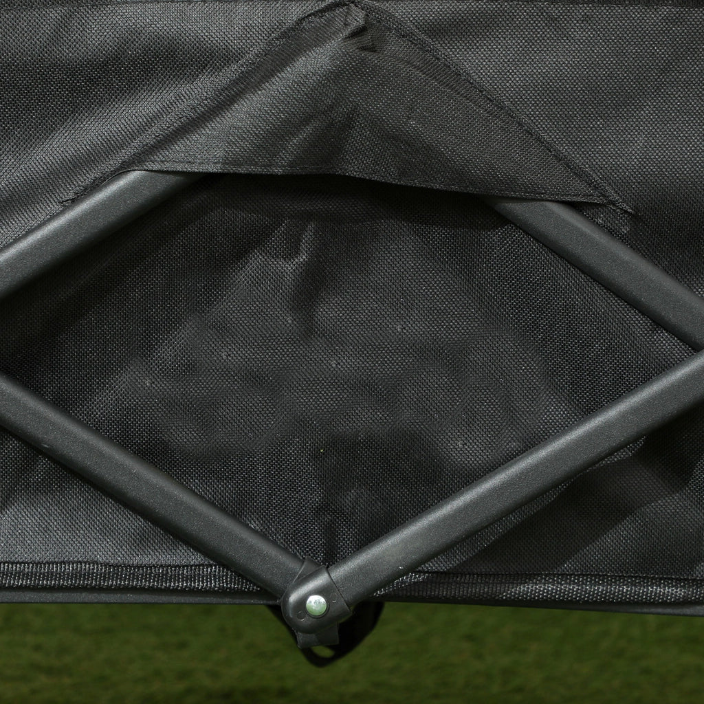 Carrello da Giardino 62L Pieghevole con Maniglia Regolabile, in Metallo e Tessuto Oxford, 76x48x86 cm, Nero