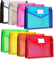 Documenti A4, 8 documenti A4 cartelle in plastica con chiusura a bottone con apertura a libro cartelle per progetti documenti A4 per ufficio scuola viaggio, 8 colori