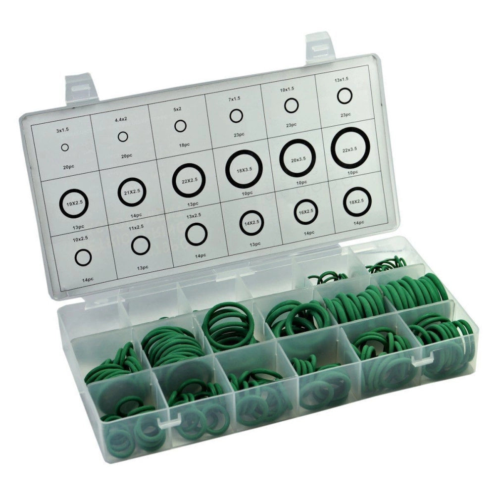 Trade Shop - 270 Pezzi Guarnizioni O'ring 18 Misure Diverse Oring Anelli Gommini Verdi -