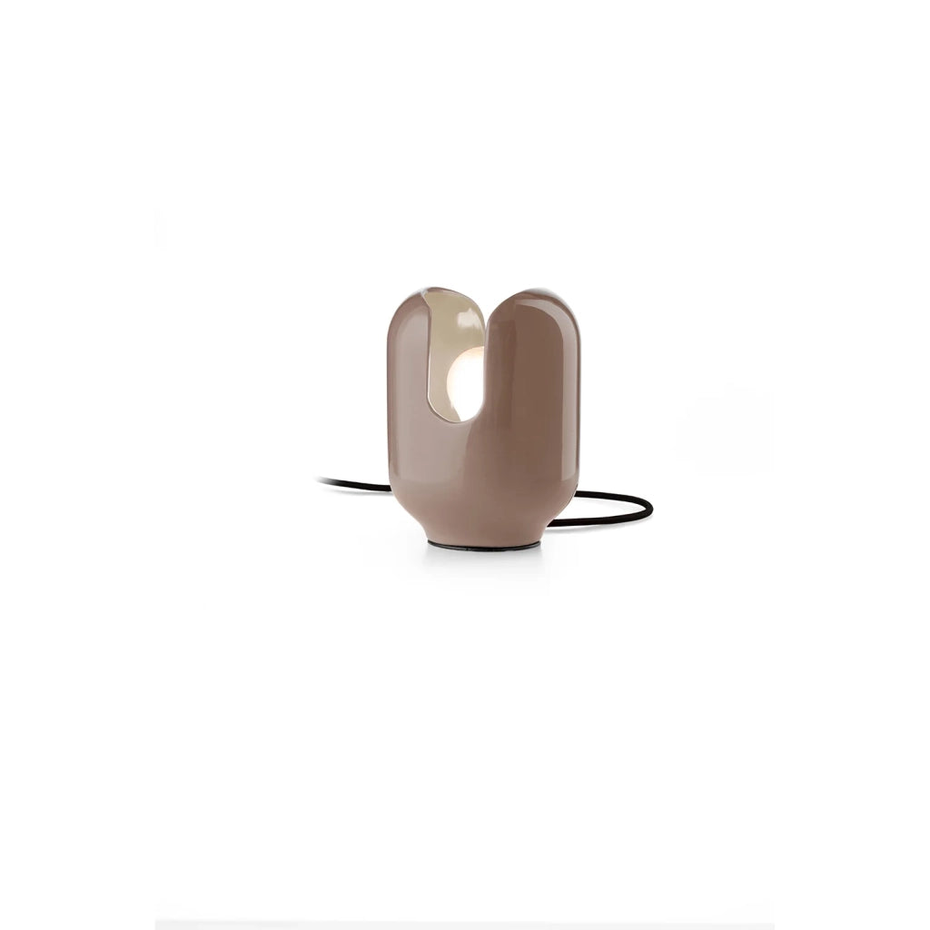 Lumetto Vintage Decò Batucada Ceramica Marrone Moka 1 Luce E27