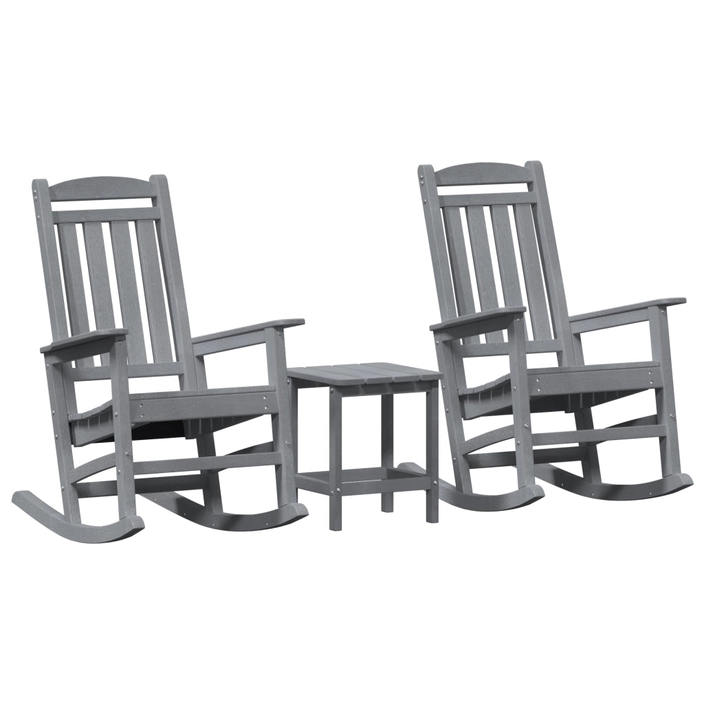 Set Giardino  3 Pezzi Grigio Chiaro HDPE