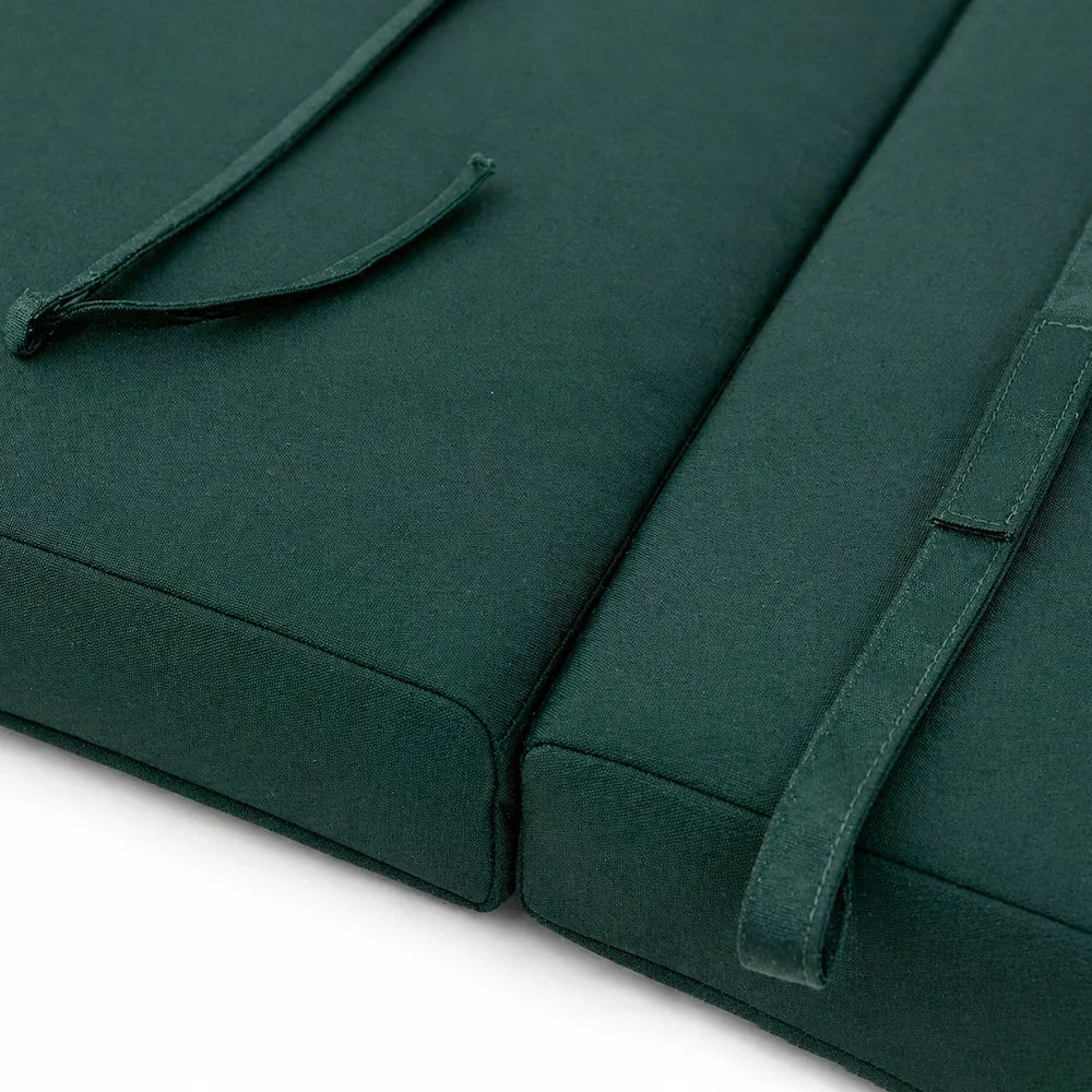 Cuscino per lettino da esterno 192x61 cm con schienale reclinabile e velcro in poliestere – Verde