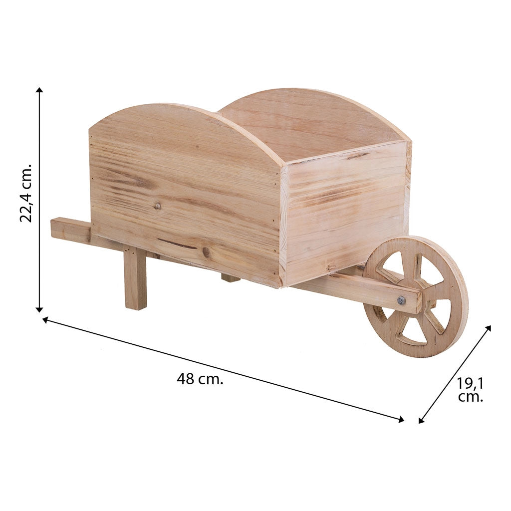Carrello portafiori in legno marrone 48x19,1x22,4h