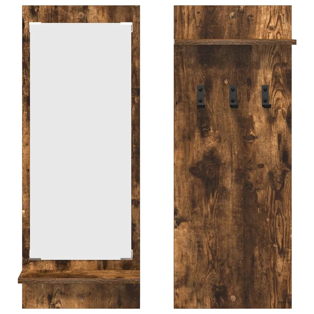 Appendiabiti a muro con lo scaffale Rovere fumé 70 x 10 x 90 cm 874527