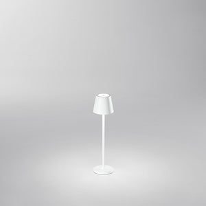 Lampada Tavolo Esterno Moderna Mini Diva Alluminio Bianco Led 1,5W 3000K