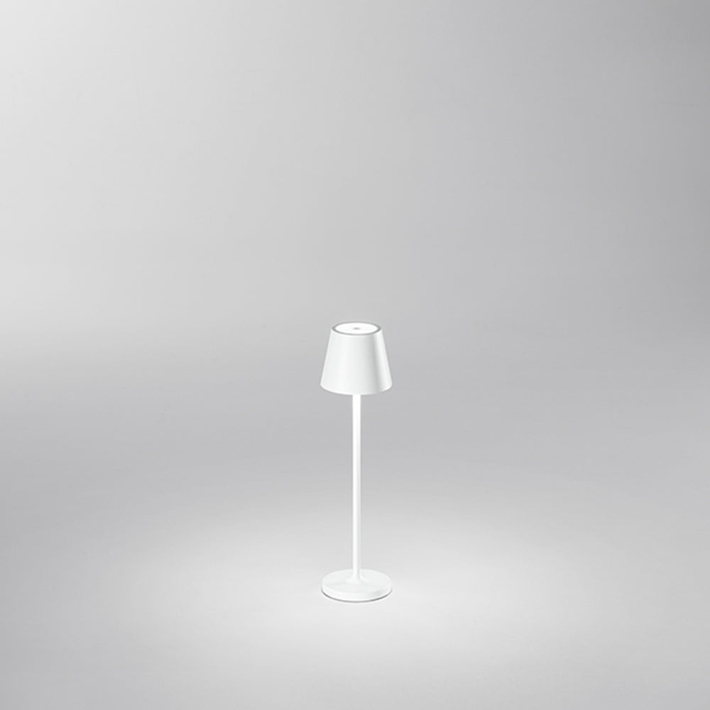 Lampada Tavolo Esterno Moderna Mini Diva Alluminio Bianco Led 1,5W 3000K
